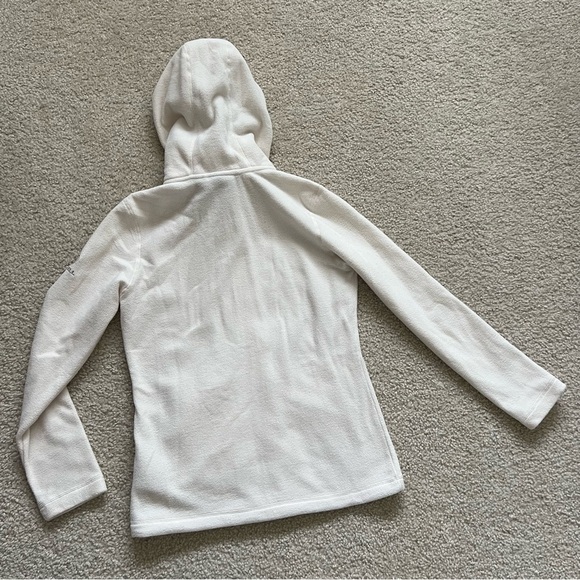 Merrell Women Fleece Jacket Coat Size Small Ivory Cream Hooded Outdoor Full Zip, - Picture 14 of 16